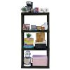 Plastic Shelves Garage Storage Shelf Heavy Duty Shelving Unit 4-Tier 57"H x 14"D x 30"W Black-400 lbs Total Capacity