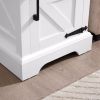 Farmhouse end table Nightstand Rectangular Farmhouse End Table with Barn Door and Adjustable Storage Shelf, Rustic Sofa Side Table for Living Room