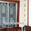 Chinese Privacy Frosted Glass Window Film Imitation Redwood Lattice Window Film No Glue Sliding Door Static Film; 15x39 inch