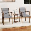Upholstered Wooden Accent Chairs Set of 2 with High Back and Soft Cushion