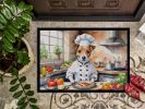 Jack Russell Terrier The Chef Doormat Front Door Mat Indoor Outdoor Rugs for Entryway, Non Slip Washable Low Pile, 24H X 36W